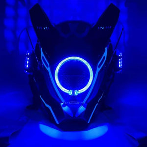 Tech Blue Helmet Cyberpunk