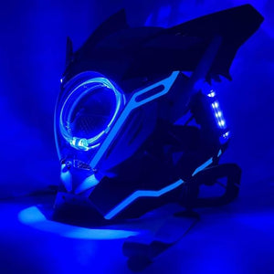 Tech Blue Helmet Cyberpunk