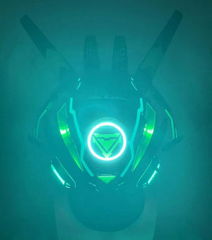 Tech Green Helmet Cyberpunk