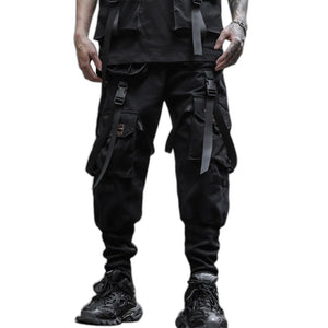 Techwear Black Pants - product view on white background