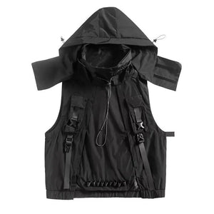 Techwear Black Vest Jacket