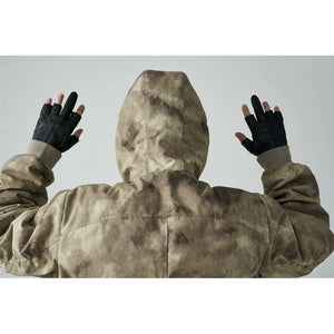 Techwear Fingerless Tactical Leather Gloves