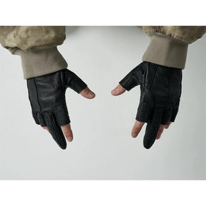 Techwear Fingerless Tactical Leather Gloves