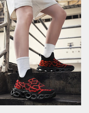 Techwear Graffiti Slip-On Sneakers - graffiti slip-on sneakers