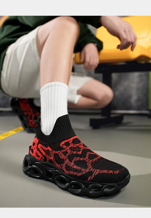 Techwear Graffiti Slip-On Sneakers - graffiti slip-on sneakers