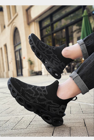Techwear Graffiti Slip-On Sneakers - graffiti slip-on sneakers