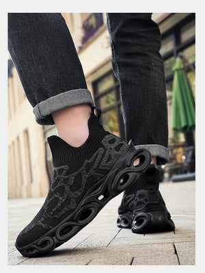 Techwear Graffiti Slip-On Sneakers - graffiti slip-on sneakers