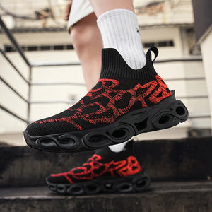 Techwear Graffiti Slip-On Sneakers - graffiti slip-on sneakers