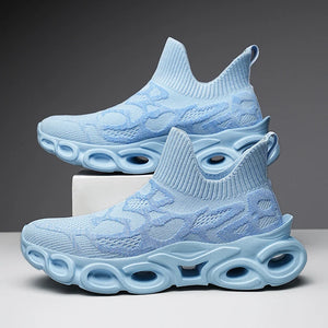 Techwear Graffiti Slip-On Sneakers - Ice Blue graffiti slip-on sneakers
