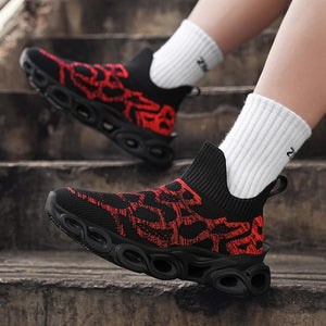 Techwear Graffiti Slip-On Sneakers - graffiti slip-on sneakers
