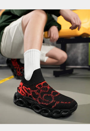 Techwear Graffiti Sneakers - graffiti slip-on sneakers