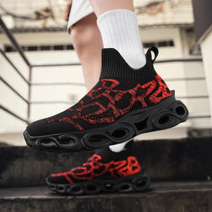 Techwear Graffiti Sneakers - graffiti slip-on sneakers