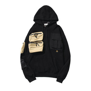 Techwear Hoodie Embroidered Cotton Pocket