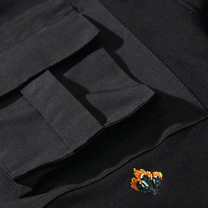 Techwear Hoodie Embroidered Cotton Pocket