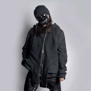 Techwear Hoodie Irregular Zippers