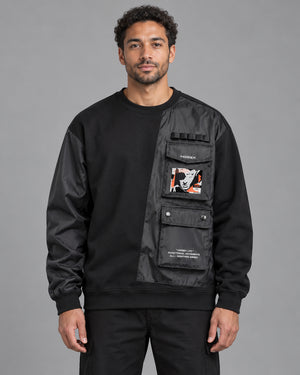 Techwear Sweatshirt Tactical worn by a man, front view