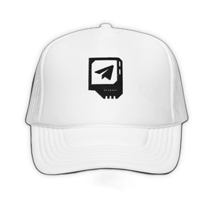 Telegram Trucker Hat - product view on white background
