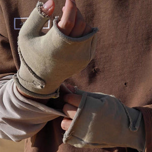 Terry Fabric Techwear Fingerless Gloves