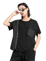 T-shirt noir épais pour femme