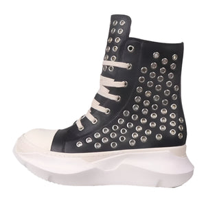 Thick Lace Up Black Boots Men