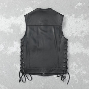 Thin Leather Cargo Vest
