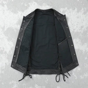 Thin PU Leather Cargo Vest