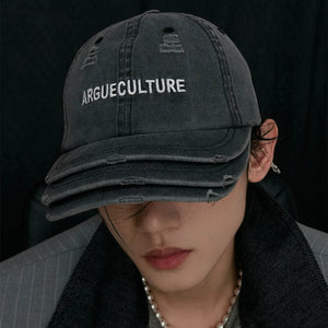 Three-layer Brim Design Roped Hole Vintage Washed Baseball Cap Man Woman Techwear Style Embroidery Hip Hop Punk Hat