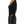 Side profile of the black thumbhole bodysuit on a model, close fit from the scoop neck to the waist