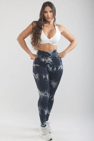 Tie-Dye Butt Scrunch Leggings Black