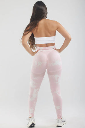 Tie-Dye Pink Scrunch Butt Leggings