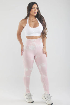 Tie-Dye Pink Scrunch Butt Leggings