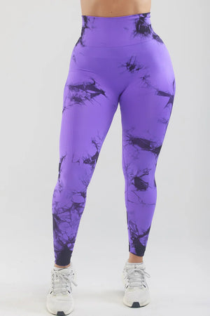 Tie-Dye Scrunch Butt Purple Leggings