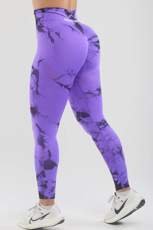 Tie-Dye Scrunch Butt Purple Leggings