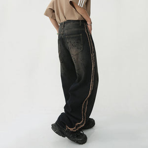 Tie Dyed Denim Cyberpunk Pants