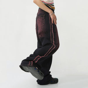 Tie Dyed Denim Cyberpunk Pants