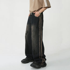 Tie Dyed Denim Cyberpunk Pants