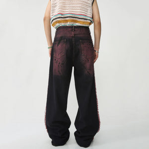 Tie Dyed Denim Cyberpunk Pants