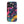 Trendsetting Colorful iPhone Case for iPhone 14 Pro Max, back view of the colorful cyborg with pink visor sticker-style print