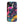 Trendsetting Colorful iPhone Case for iPhone 15 Plus, back view of the colorful cyborg with pink visor sticker-style print