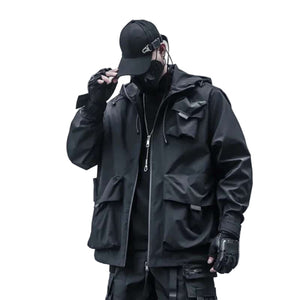 Trendy Hooded Techwear Jacket