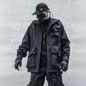 Trendy Hooded Techwear Jacket