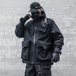 Trendy Hooded Techwear Jacket