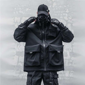 Trendy Hooded Techwear Jacket