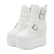 Trendy White Platform Boots Womens