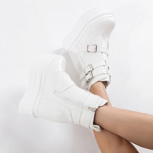 Trendy White Platform Boots Womens