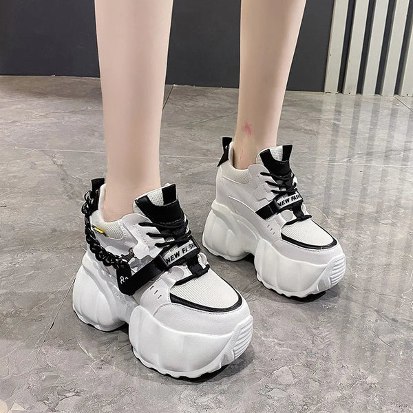 Trendy White Platform Sneakers