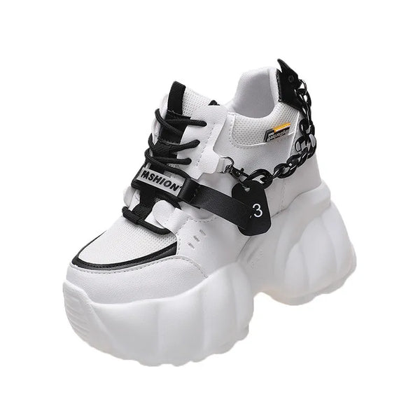 Trendy White Platform Sneakers