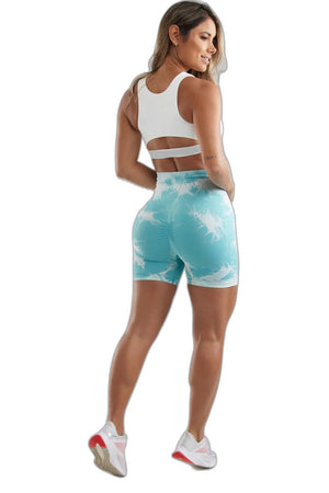 Turquoise Women Shorts Booty - product view on white background