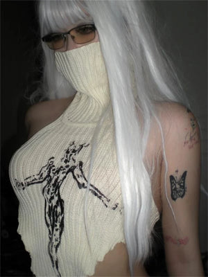 Turtleneck Crop Top Sleeveless