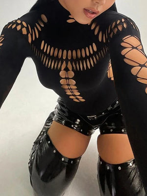 Turtleneck Cut Out Bodysuit